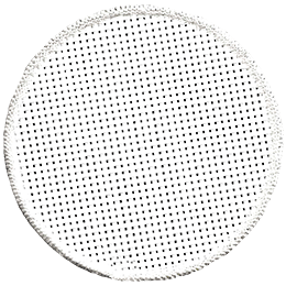 This blank circular patch is made so you can sew your design onto it. The patch has a white merrow border.