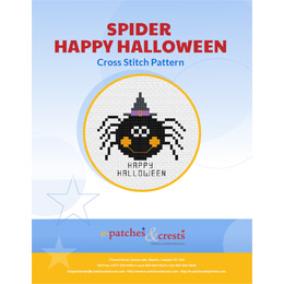 Spider Happy Halloween Cross Stitch Pattern PDF
