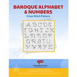 This PDF booklet has a cross-stitched Baroque Alphabet & Numbers on the cover.