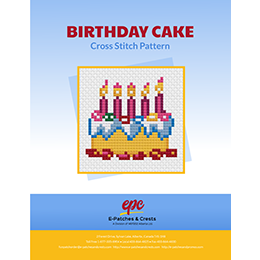 Birthday Cake Cross Stitch Pattern PDF