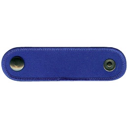 A woggle is a device to fasten the neckerchief, or scarf, worn as part of the Scout or Girl Guides uniform. This woggle is blue.