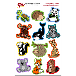A colourful sticker sheet filled with adorable animals.