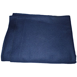 blue wool camp blanket folded