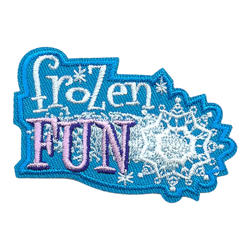 The words Frozen Fun are next to a snowflake. 