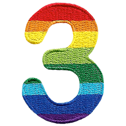 Rainbow Number - 3 (Iron-On)