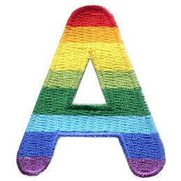 Rainbow Letter - A (Iron On) Embroidered Patch by E-Patches & Crests