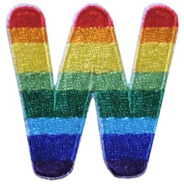 Rainbow Letter - W (Iron-On)