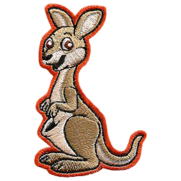 A kangaroo stands tall and smiles.