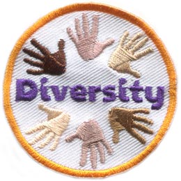 This circular crest displays hands of different skin colour to represent diversity.