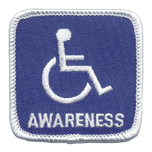 A wheelchair stick figure above the word Awareness.