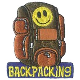 Backpack, Back, Pack, Hike, Hiking, Patch, Embroidered Patch, Merit Badge, Badge, Emblem, Iron On, Iron-On, Crest, Lapel Pin, Insignia, Girl Scouts, B