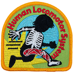 A running silhouette showcases the Human Locomotor System with bone and muscle displayed.