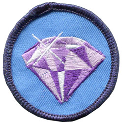 Amethyst, Patrol, Badge, Patrol Badge, Patch, Embroidered Patch, Merit Badge, Badge, Emblem, Iron On, Iron-On, Crest, Lapel Pin, Insignia, Girl Scouts, Boy Scouts, Girl Guides