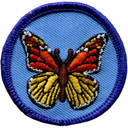 Monarch Butterfly, Butterfly, Wing, Patrol, Badge, Patch, Embroidered Patch, Merit Badge, Badge, Emblem, Iron On, Iron-On, Crest, Lapel Pin, Insignia, Girl Scouts, Boy Scouts, Girl Guides
