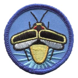 Lightning, Bug, Lightningbug, Firefly, Patrol, Glow, Patch, Embroidered Patch, Merit Badge, Badge, Emblem, Iron On, Iron-On, Crest, Lapel Pin, Insignia, Girl Scouts, Boy Scouts, Girl Guides