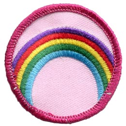 Rainbow, Colour, Sky, Water, Circle, Patch, Embroidered Patch, Merit Badge, Badge, Emblem, Iron On, Iron-On, Crest, Lapel Pin, Insignia, Girl Scouts, Boy Scouts, Girl Guides