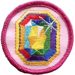 Jewel, Gem, Circle, Badge, Patrol, Badge, Embroidered Patch, Merit Badge, Badge, Emblem, Iron On, Iron-On, Crest, Lapel Pin, Insignia, Girl Scouts, Boy Scouts, Girl Guides