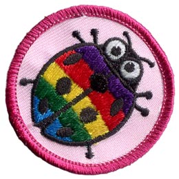 Lady, Lady Bug, Circle, Badge, Patrol, Badge, Insect, Embroidered Patch, Merit Badge, Badge, Emblem, Iron On, Iron-On, Crest, Lapel Pin, Insignia, Girl Scouts, Boy Scouts, Girl Guides