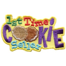 1st, one, time, cookie, seller, Patch, Embroidered Patch, Merit Badge, Badge, Emblem, Iron On, Iron-On, Crest, Lapel Pin, Insignia, Girl Scouts, Boy Scouts, Girl Guides