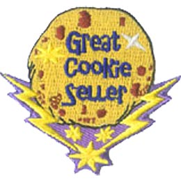 Great, Cookie, Seller, Sale, Fund, Fundraise, Patch, Embroidered Patch, Crest, Merit Badge, Girl Scouts, Boy Scouts, Girl Guides
