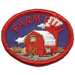 Farm Fun, Barn, Hay, Patch, Embroidered Patch, Merit Badge, Crest, Girl Scouts, Boy Scouts, Girl Guides