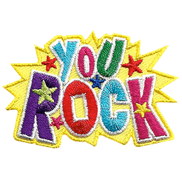 The words You Rock in big, bold, multi-coloured letters.