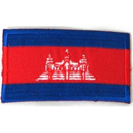 Cambodia, Phnom Penh, Flag, Country, Patch, Embroidered Patch, Merit Badge, Iron On, Iron-On, Crest, Girl Scouts