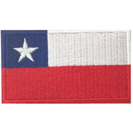 The Chile flag has a large red stripe on the bottom, a dark blue square in the top left with a white star, and a white stripe in the top right.