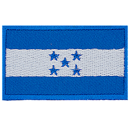 A blue flag with a horizontal white stripe in the middle, and five blue stars in the white stripe.