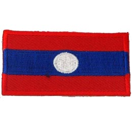 Laos, Vientiane, Flag, Country, Patch, Embroidered Patch, Merit Badge, Iron On, Iron-On, Crest, Girl Scouts