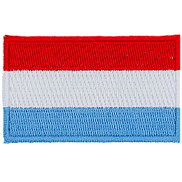 Three horizontal stripes; red, white and blue.