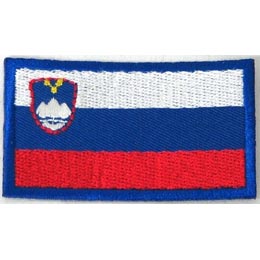 Slovenia, Ljubljana, Flag, Country, Patch, Embroidered Patch, Merit Badge, Iron On, Iron-On, Crest, Girl Scouts