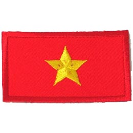 Viet Nam, Hanoi, Flag, Country, Patch, Embroidered Patch, Merit Badge, Iron On, Iron-On, Crest, Girl Scouts