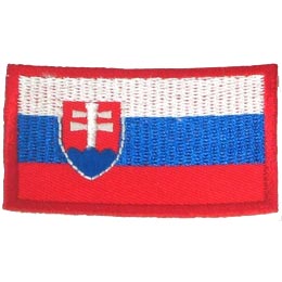 Slovakia, Bratislava, Flag, Country, Patch, Embroidered Patch, Merit Badge, Iron On, Iron-On, Crest, Girl Scouts