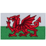 The Wales flag consists of a red dragon passant on a green and white field.