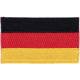 The flag of Germany is broken up into three even horizontal bars: the top is black, the middle is red, and the bottom is yellow.