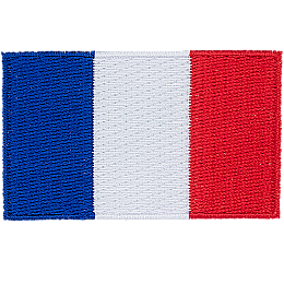 The flag of France is a tricolour flag featuring three vertical bands coloured blue, white, and red.