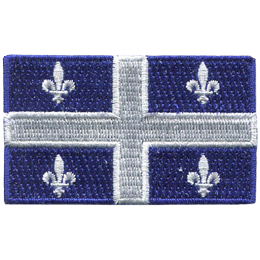 This rectangular flag consists of a blue background and a large white cross in the center. In each of these quarters is a Fleurdelyse.