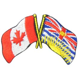 Canada, British Columbia, Friendship, Flag, Country, Province, Patch, Embroidered Patch, Merit Badge, Iron On, Iron-On, Crest, Girl Scouts