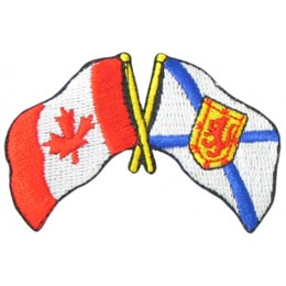 Canada, Nova Scotia, Friendship, Flag, Country, Province, Patch, Embroidered Patch, Merit Badge, Iron On, Iron-On, Crest, Girl Scouts