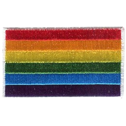 A rectangle rainbow patch.