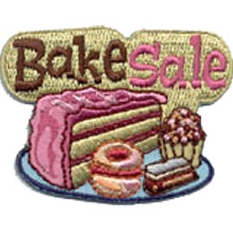 Bake Sale, Cake, Cooking, Baking, Bake, Cookie, Cupcakes, Cup Cake, Patch, Embroidered Patch, Merit Badge, Crest, Girl Scouts, Boy Scouts, Girl Guides
