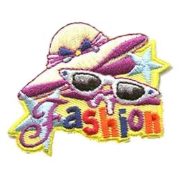 A sun hat and sunglasses are above the word Fashion.