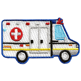 The side view of an ambulance.
