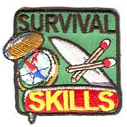 Survival, Skill, Match, Compass, Map, Lost, Found,Patch, Embroidered Patch, Merit Badge, Badge, Emblem, Iron On, Iron-On, Crest, Lapel Pin, Insignia, Girl Scouts, Boy Scouts, Girl Guides