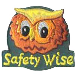 Safety Wise, Owl, Police, Safe, Street Smart, Patch, Embroidered Patch, Merit Badge, Crest, Girl Scouts, Boy Scouts, Girl Guides