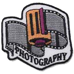Photography, Film, Photo, Camera, Picture, Patch, Embroidered Patch, Merit Badge, Crest, Girl Scouts, Boy Scouts, Girl Guides