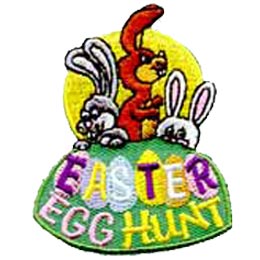 Easter Egg Hunt, Rabbit, Bunny, Bunnies, Patch, Embroidered Patch, Merit Badge, Crest, Girl Scouts, Boy Scouts, Girl Guides