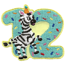 Twelve Celebrating Zebra (Iron-On)