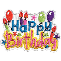 Happy Birthday - Balloons & Candles (Iron-On)  